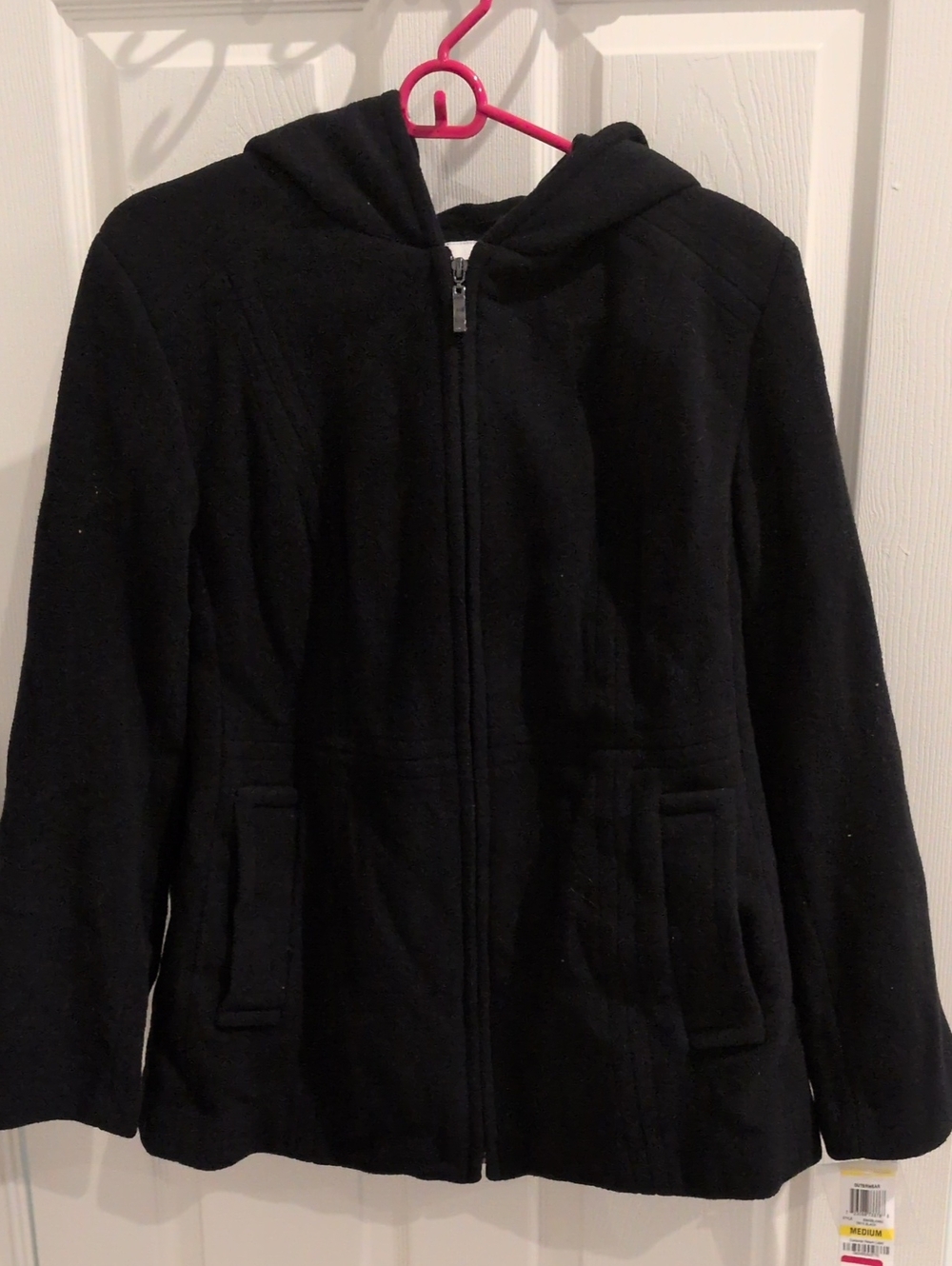 NWT JM Collection Black Wool Blend Coat Size Medium